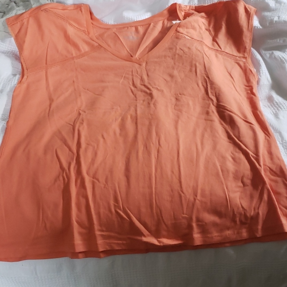 Lane Bryant coral short sleeve shirt